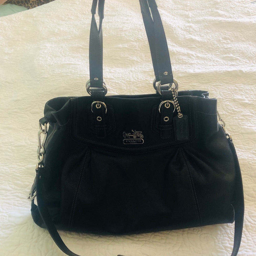 Coach Authentic Black Leather Handbag - Picture 2 of 3
